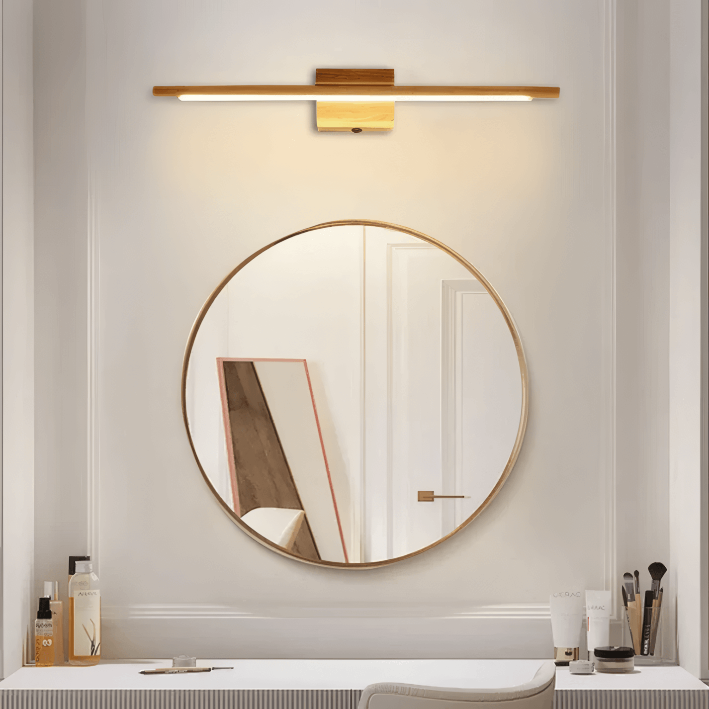 Minimalist Wood & Acrylic Wall Lamp for Bedroom