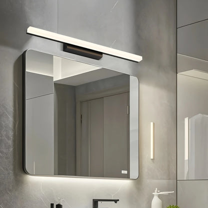 Lámpara de pared lineal minimalista Arcato para tocador – IP44 Metal en negro/cromo para baño