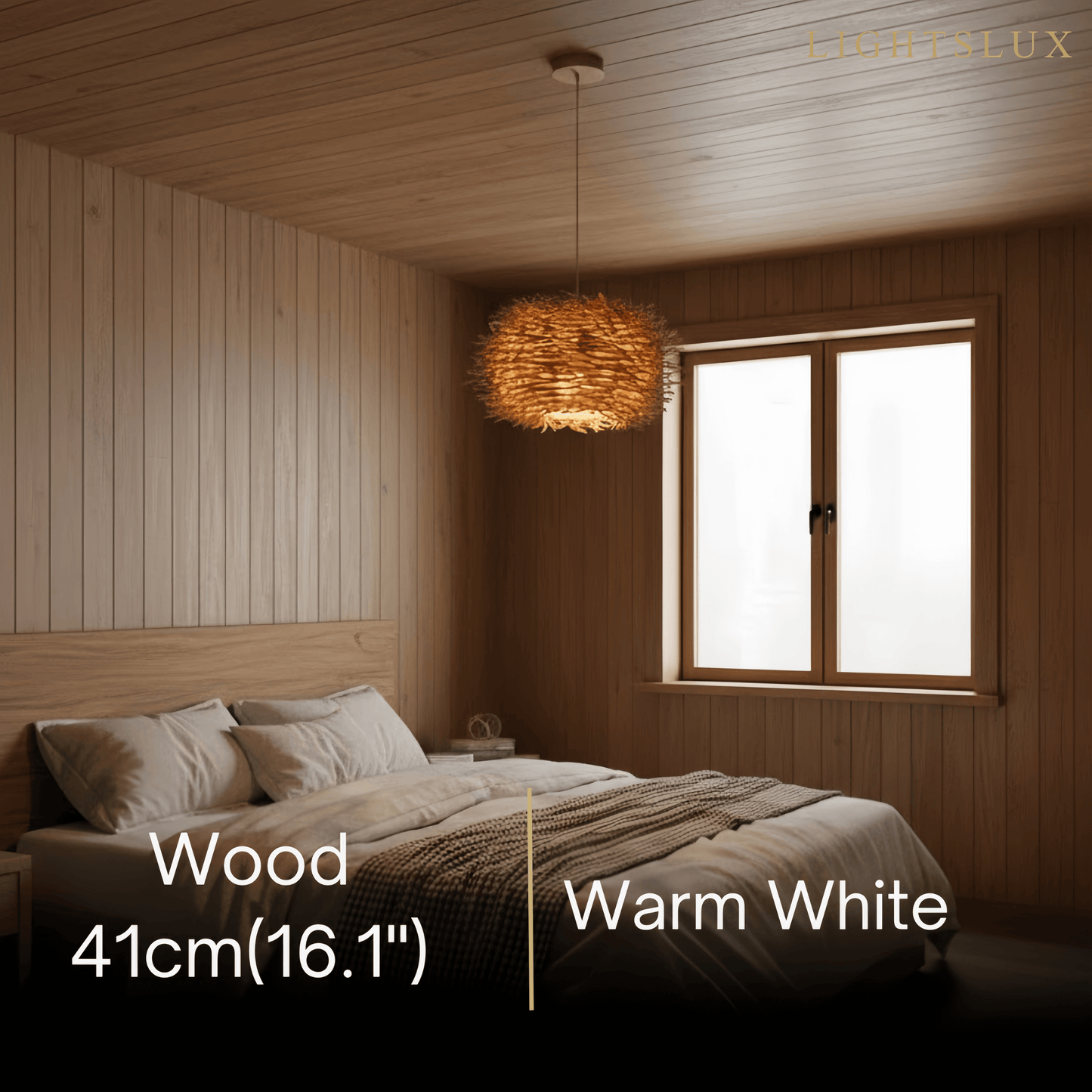 Bamburo Farmhouse Globular Wood Pendant Light – Brown for Living Room
