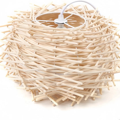 Bamburo Farmhouse Globular Wood Pendant Light – Brown for Living Room