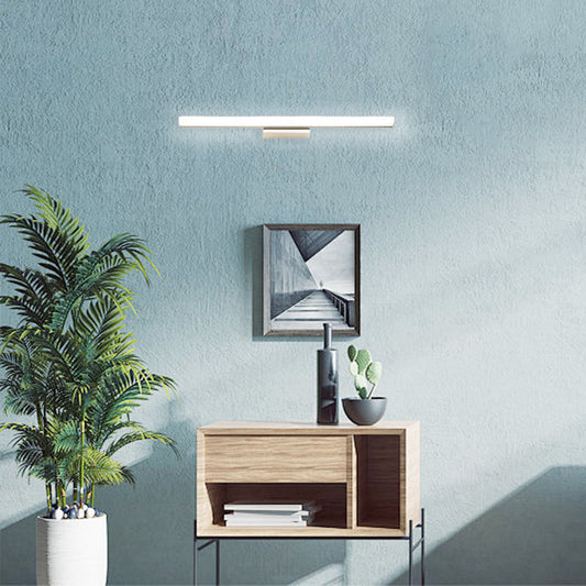 Minimalist Chrome Mirror Vanity Wall Lamp Linear Living Room