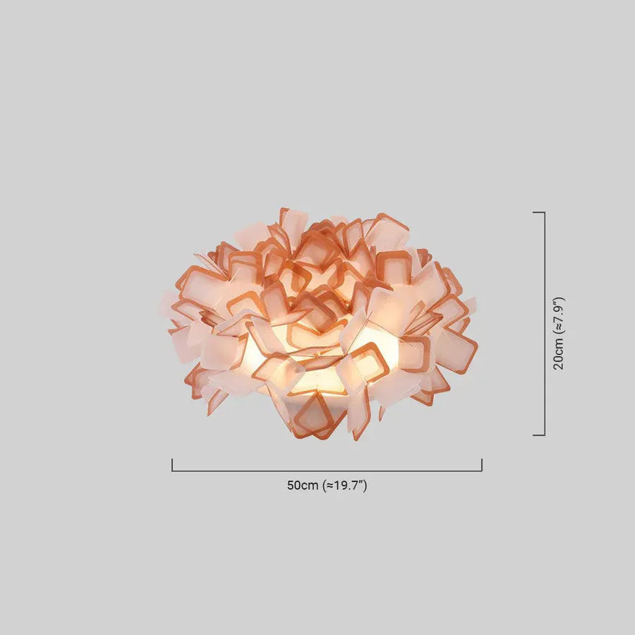 Art Deco Acrylic Ceiling Light - White Dimensions