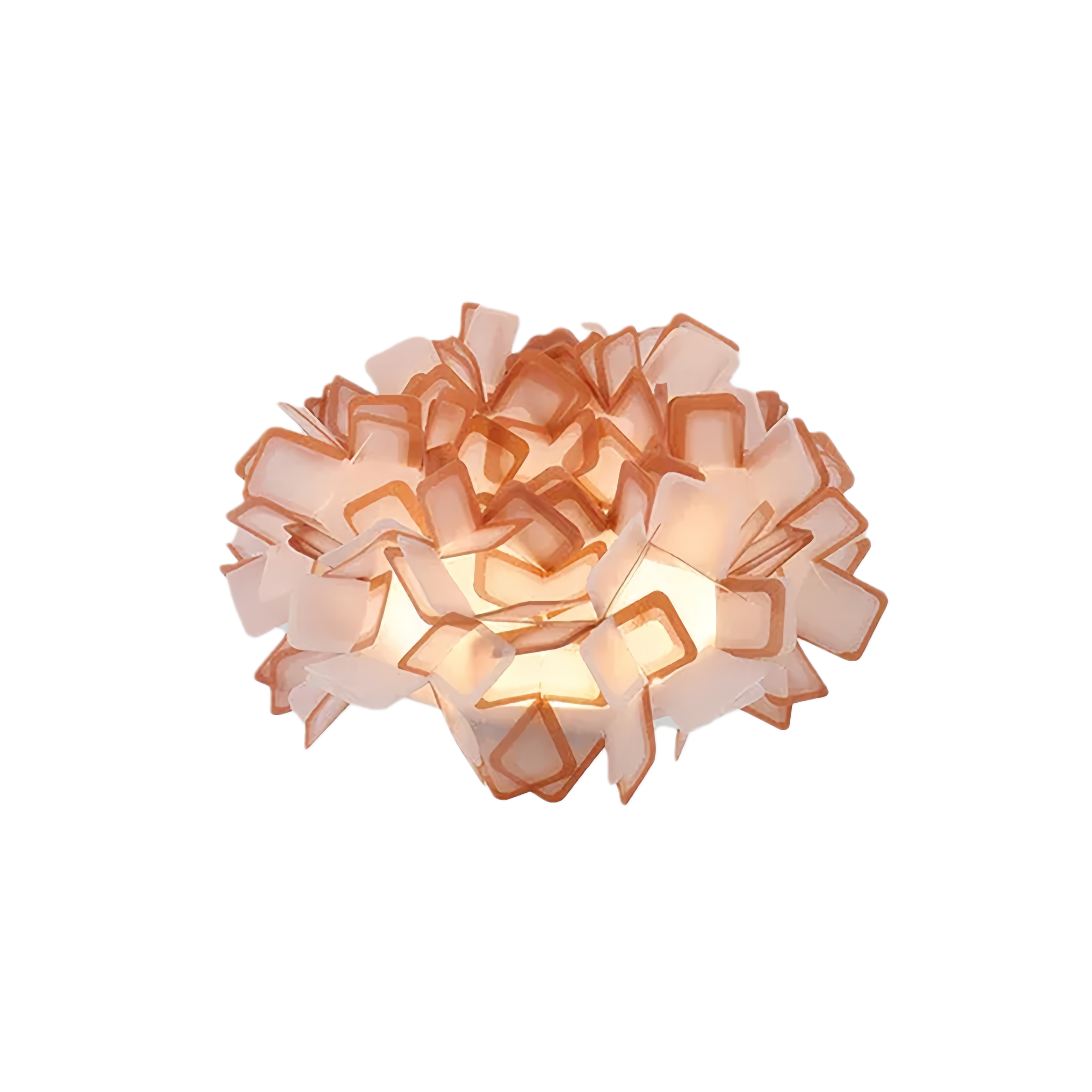 Art Deco Acrylic Ceiling Light - White Floral Design for Living Room