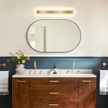 Gold Vanity Light — Metal & Acrylic Rectangle IP44 Bedroom