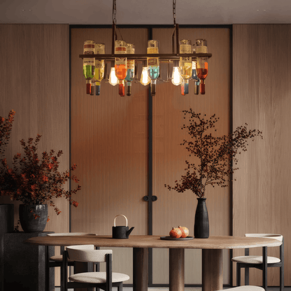 Art Deco Wine Bottle Pendant Light for Dining room