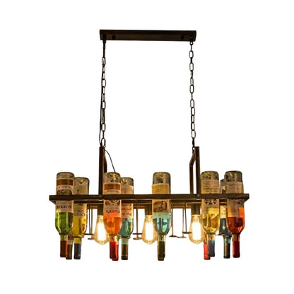 Arcato Art Deco Wine Bottle Pendant Light - Rust Glass  Dining Room/Bar