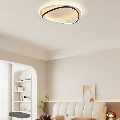 Velora Moderne Ring-Deckenleuchte – Dimmbar, Weiß/Schwarz, Metall, für Arbeitszimmer