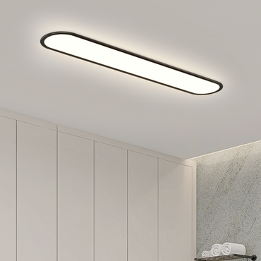 Minimalist Black Oval -shaped Ceiling Light for Hallway