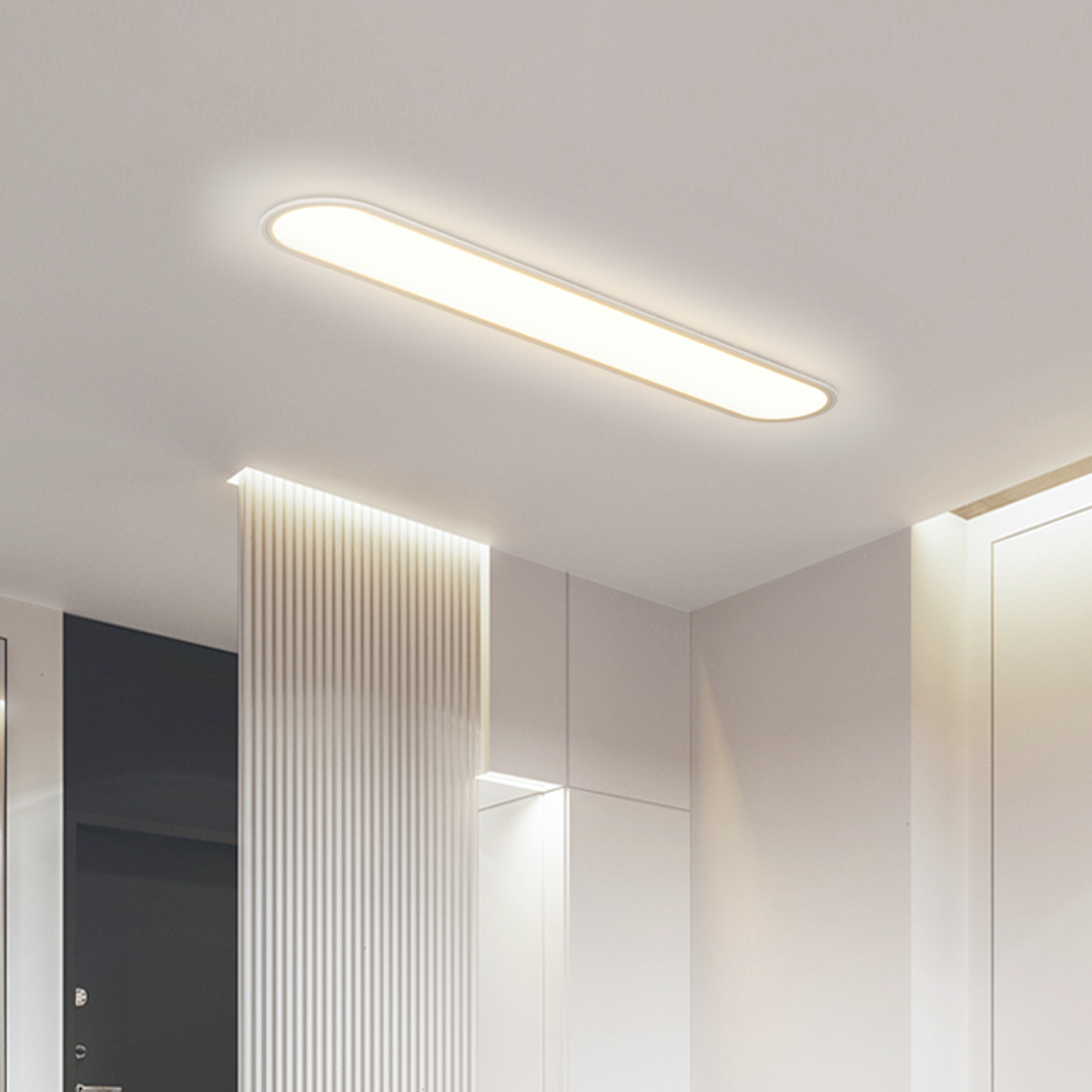 Minimalist White Oval -shaped Ceiling Light for Closet