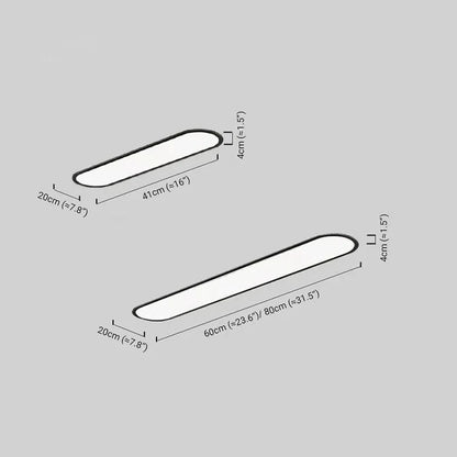 Minimalist Black Oval - shaped Ceiling Light Dimension