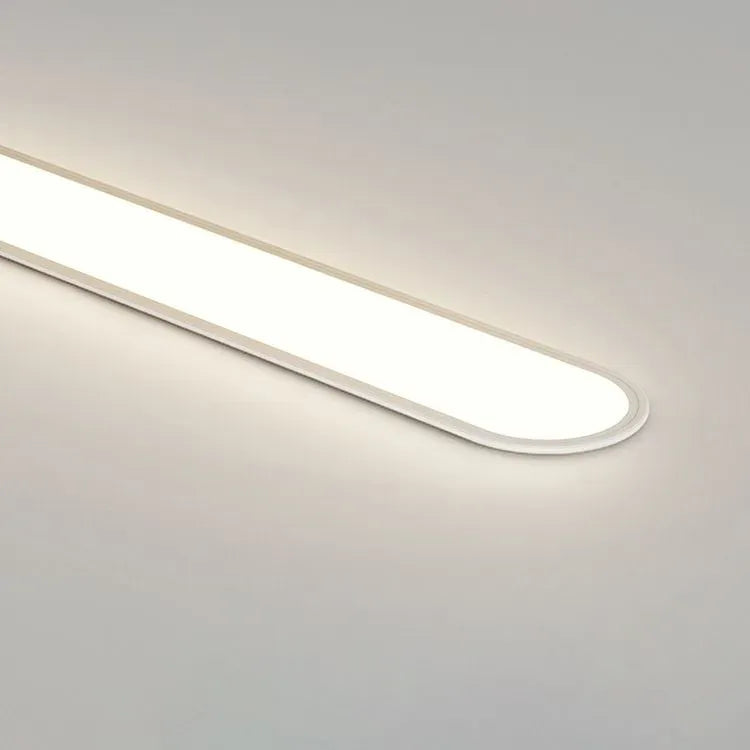 Minimalist White Oval - shaped Ceiling Light with Detailed Lighting