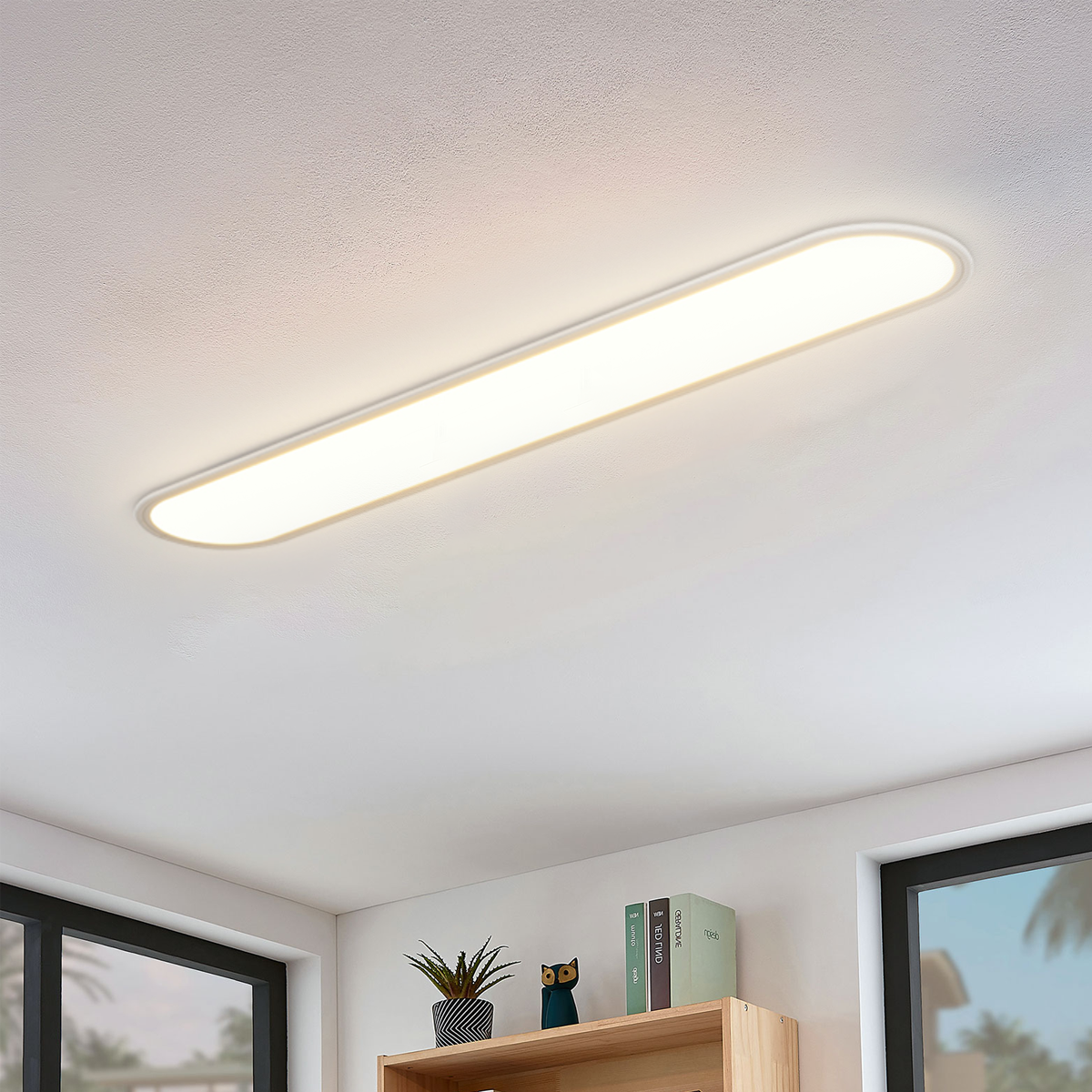 Minimalist White Oval -shaped Ceiling Light for Bedroom