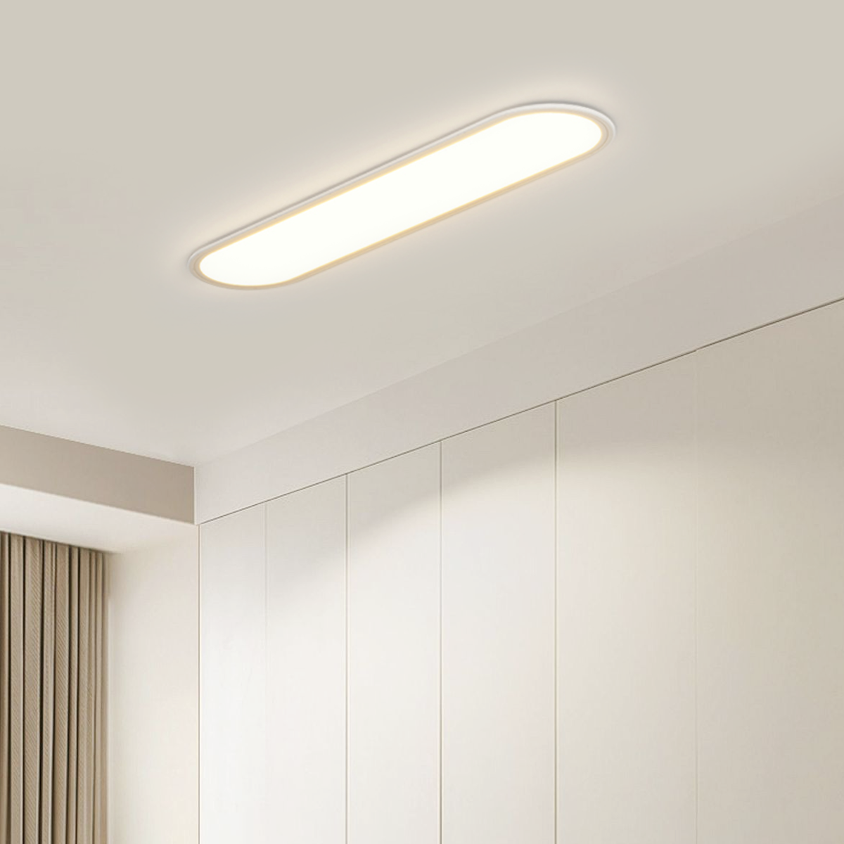 Minimalist White Oval -shaped Ceiling Light for Living Room