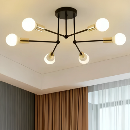 Nebula Royal Gold/Black LED Chandelier – Elegant Lighting for Living Room/Bedroom