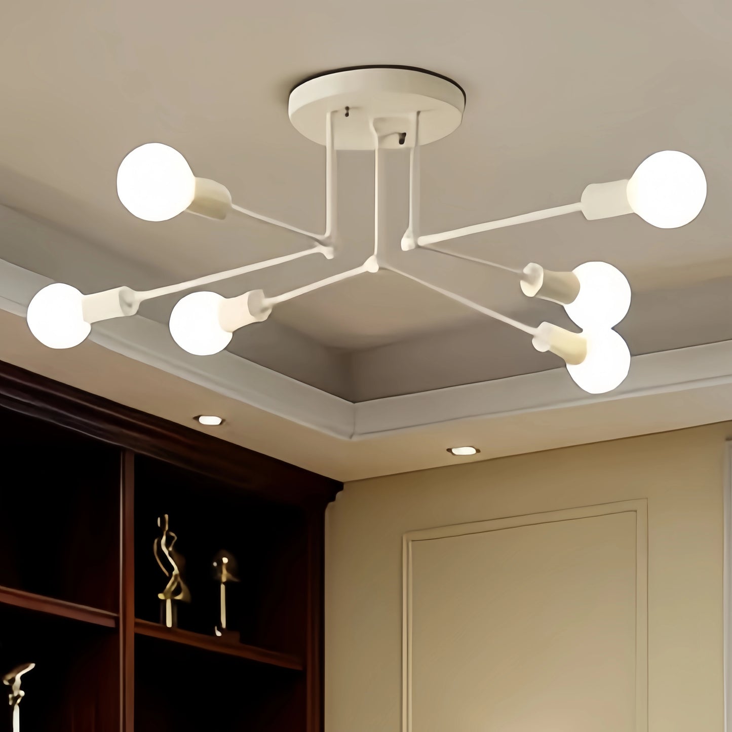 Nebula Royal Gold/Black LED Chandelier – Elegant Lighting for Living Room/Bedroom