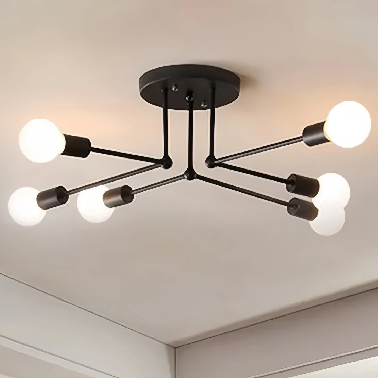 Nebula Royal Gold/Black LED Chandelier – Elegant Lighting for Living Room/Bedroom