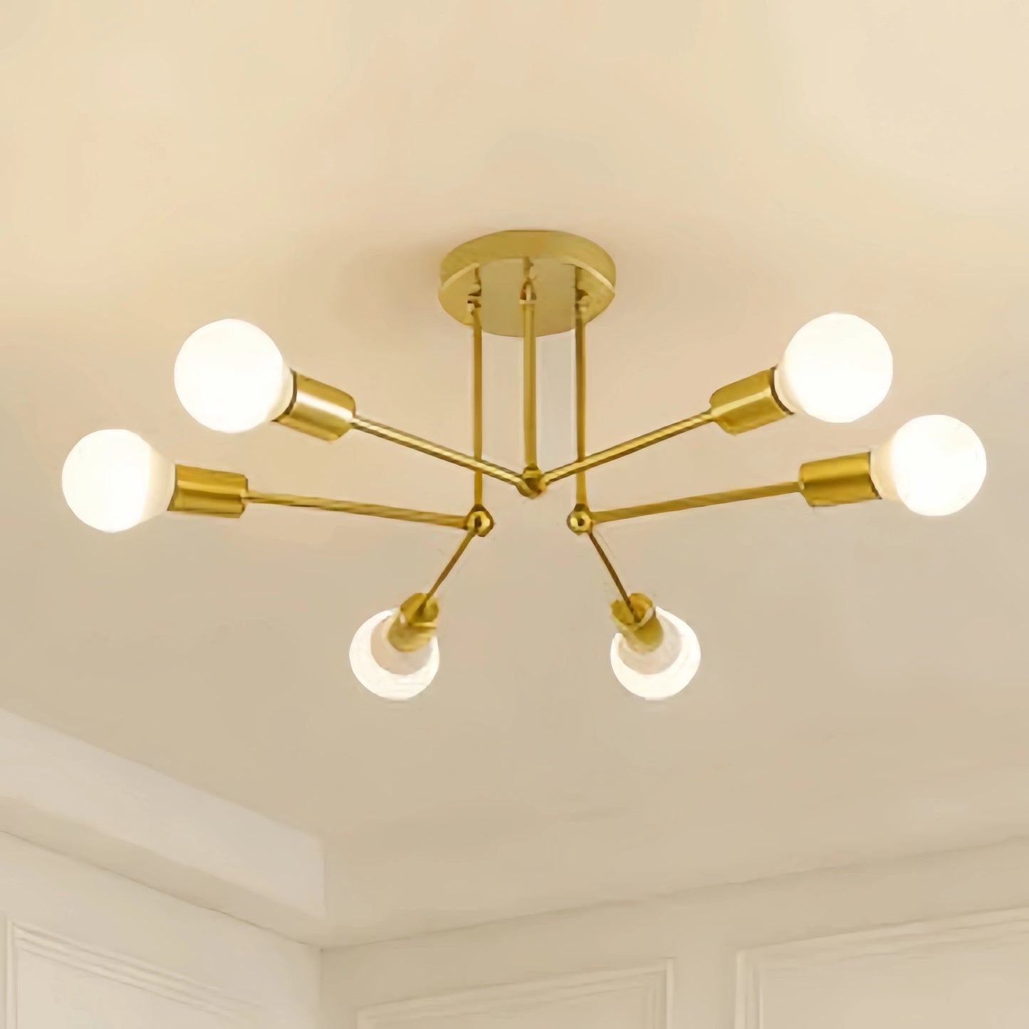 Nebula Royal Gold/Black LED Chandelier – Elegant Lighting for Living Room/Bedroom