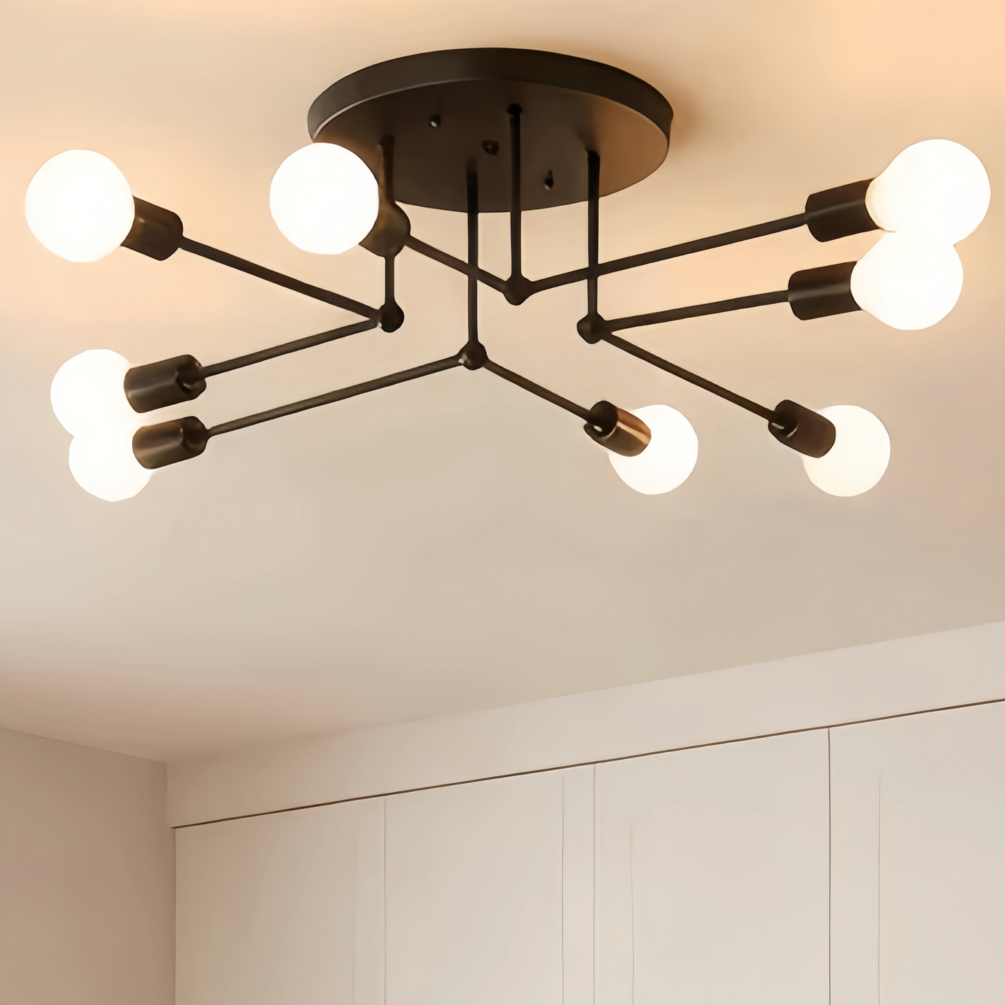 Nebula Royal Gold/Black LED Chandelier – Elegant Lighting for Living Room/Bedroom