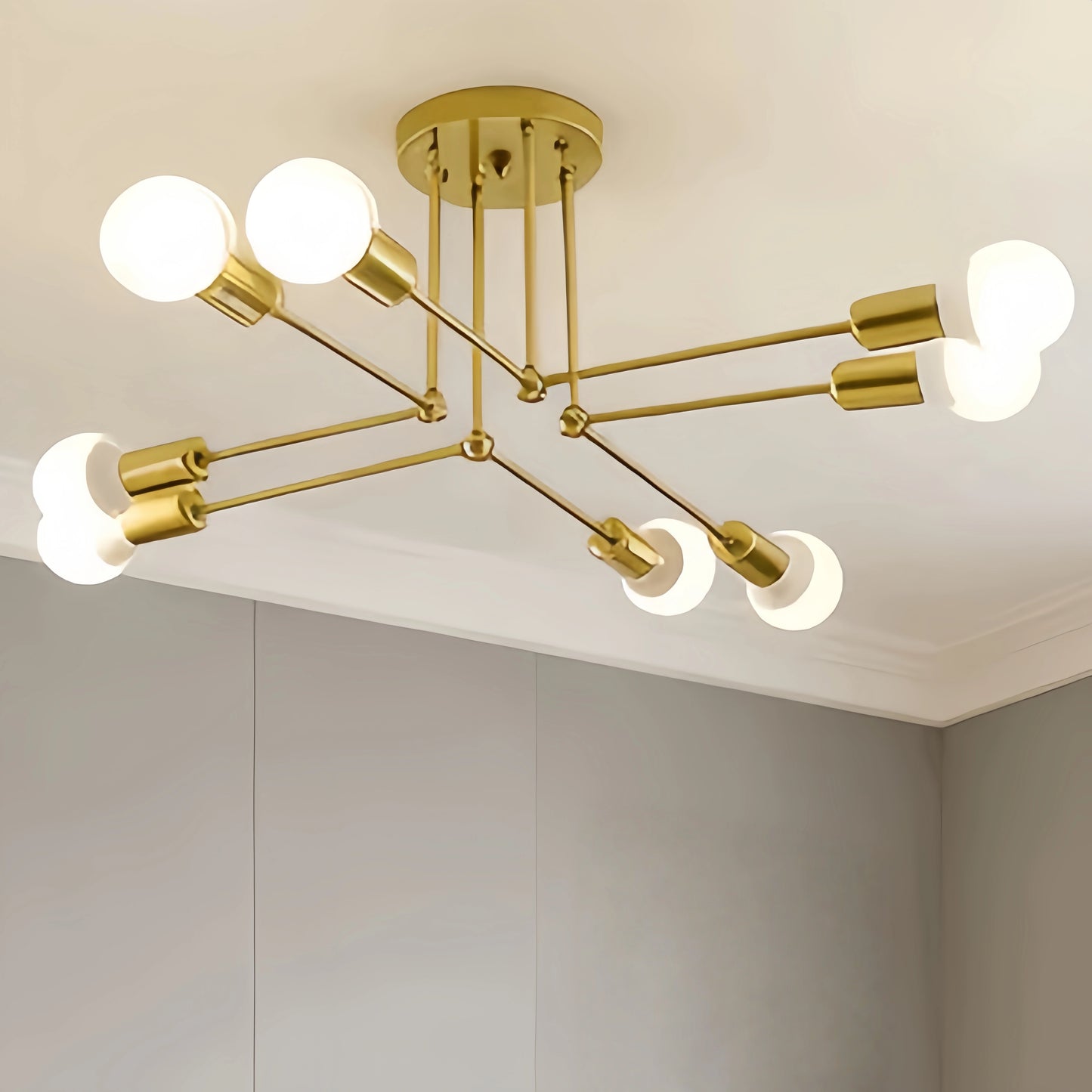 Nebula Royal Gold/Black LED Chandelier – Elegant Lighting for Living Room/Bedroom