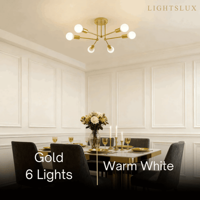 Nebula Royal Gold/Black LED Chandelier – Elegant Lighting for Living Room/Bedroom
