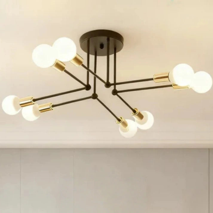 Nebula Royal Gold/Black LED Chandelier – Elegant Lighting for Living Room/Bedroom