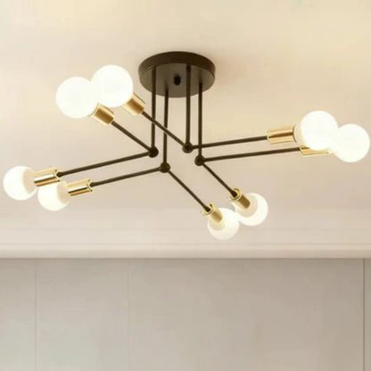 Nebula Royal Gold/Black LED Chandelier – Elegant Lighting for Living Room/Bedroom