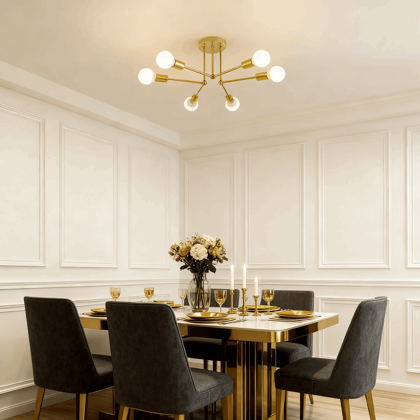 Royal Gold/Black LED Chandelier – Elegant Lighting 
