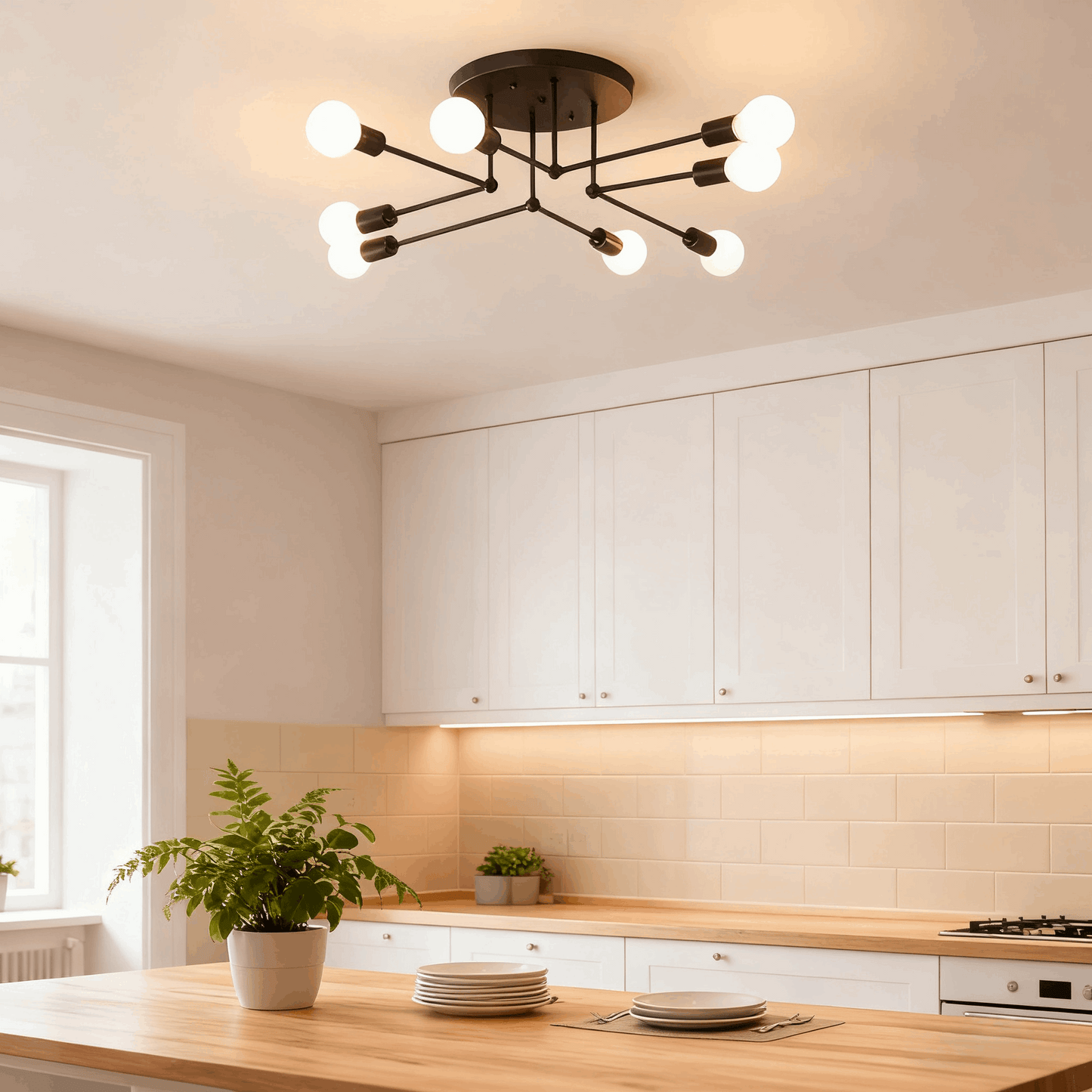 Royal Gold/Black LED Chandelier – Elegant Lighting 