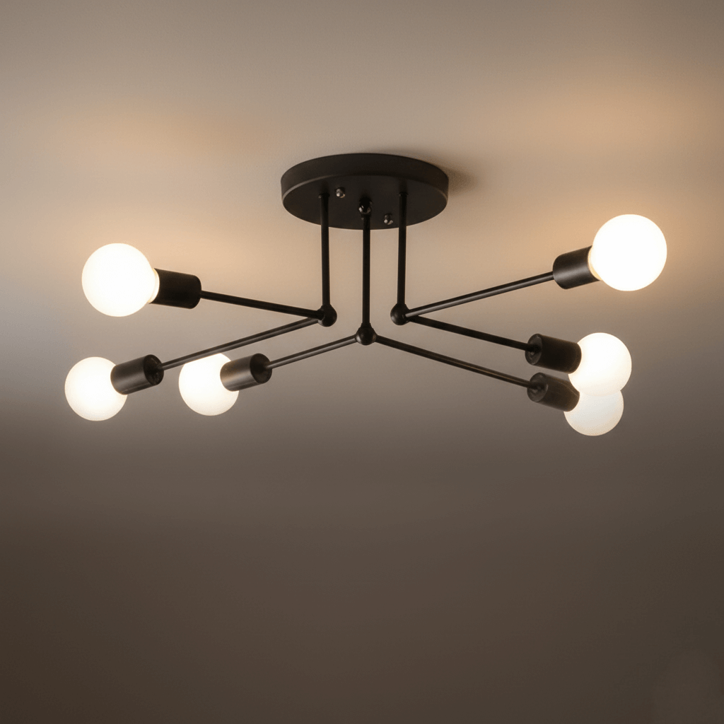 Nebula Royal Gold/Black LED Chandelier – Elegant Lighting for Living Room/Bedroom