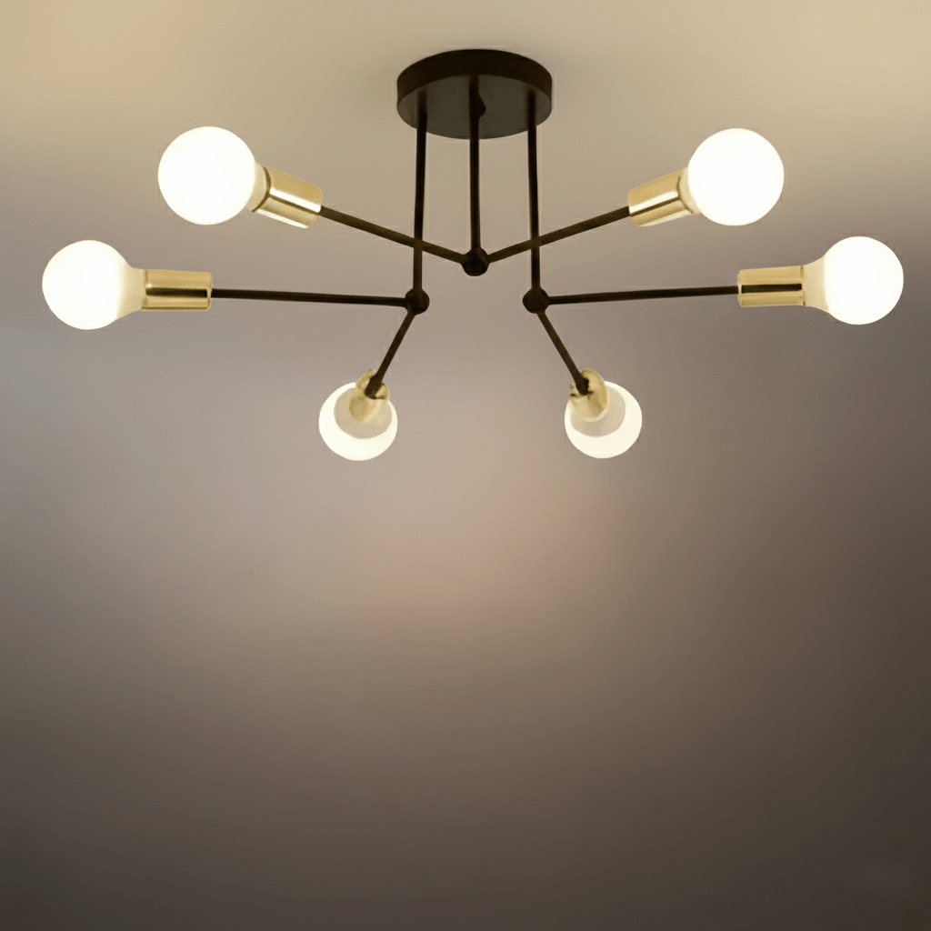 Nebula Royal Gold/Black LED Chandelier – Elegant Lighting for Living Room/Bedroom