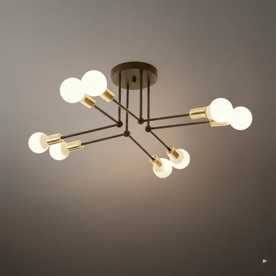 Nebula Royal Gold/Black LED Chandelier – Elegant Lighting for Living Room/Bedroom