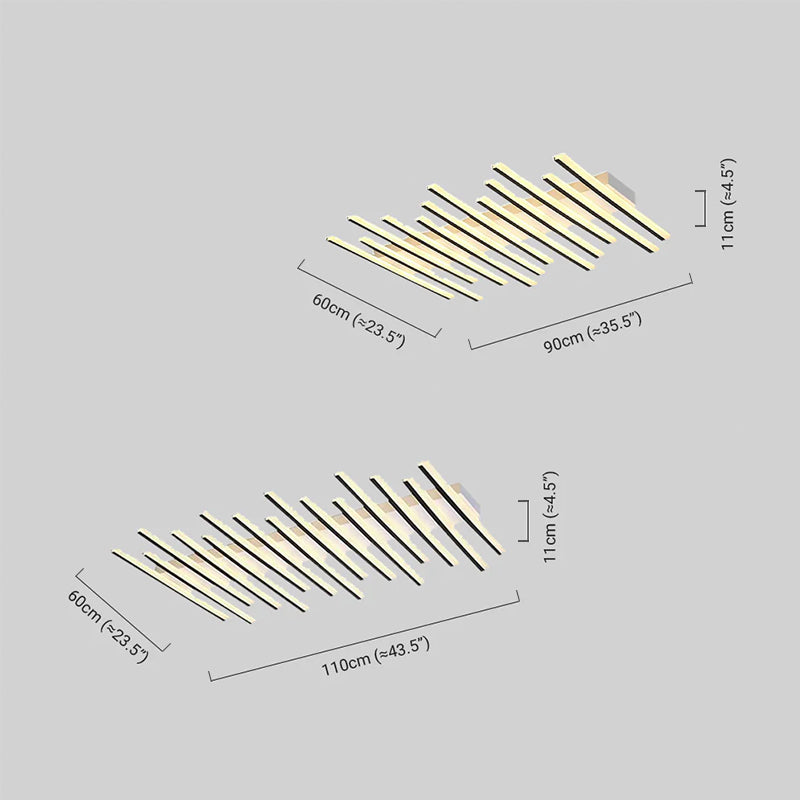 Minimalist Linear Flush Mount Light  Dimension