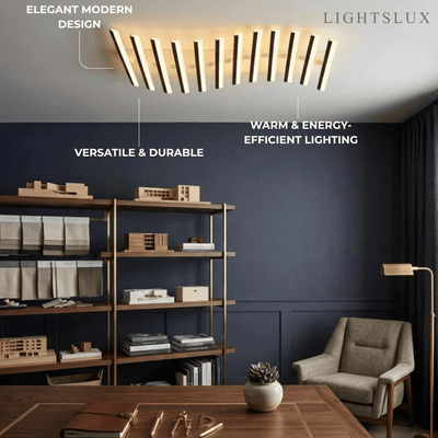 Lámpara de techo lineal minimalista Arcato - Lámpara de techo metálica para sala de estar