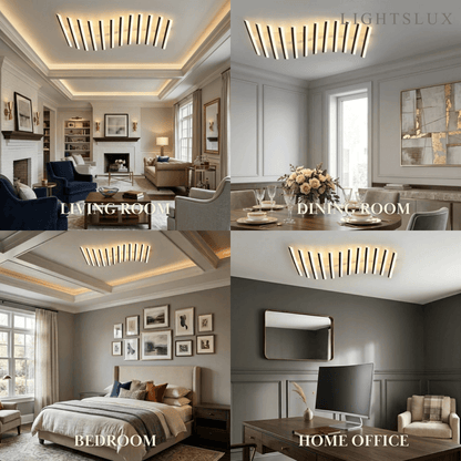 Arcato Minimalist Linear Flush Mount Light - Metal Ceiling Light for Living Room