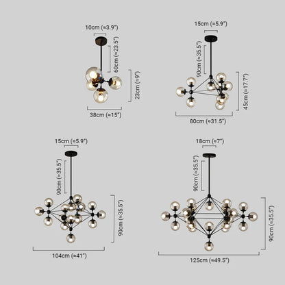 Modern Bubble Cluster Chandelier – Metal  Dining Room