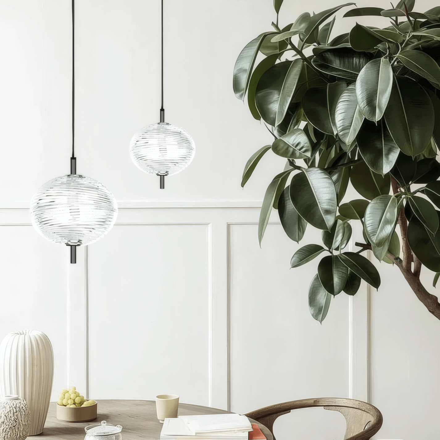 Modern Black Pendant Light Designer Dining Room 19cm