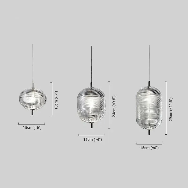 Modern Glass Pendant Light Size
