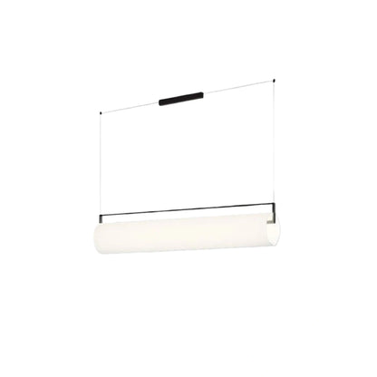 White Pendant Light – Cylindrical Metal & Acrylic Fixture