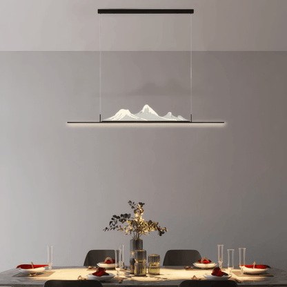 Modern Black Linear Pendant Light for Dining Room