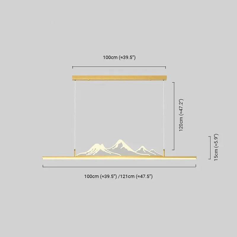 Modern Linear Pendant Light Dimension