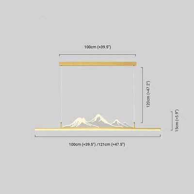 Modern Linear Pendant Light Dimension