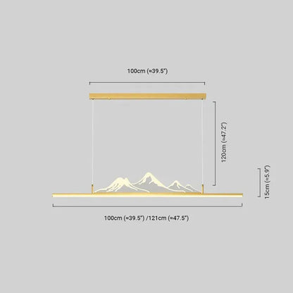 Modern Linear Pendant Light Dimension