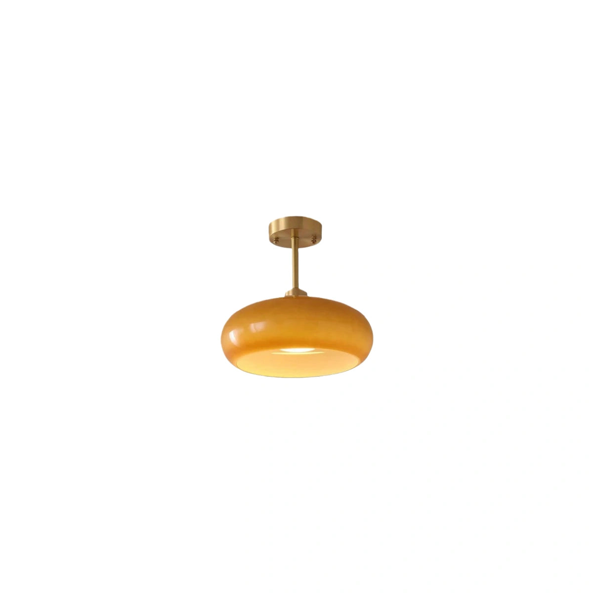 lush Mount Ceiling Light — Orange/White Glass & Metal Dining Room