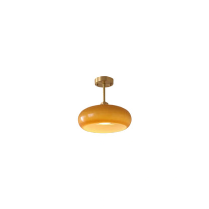 lush Mount Ceiling Light — Orange/White Glass & Metal Dining Room