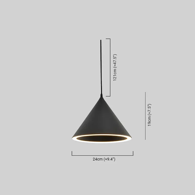 Morandi Conical Pendant Light Size