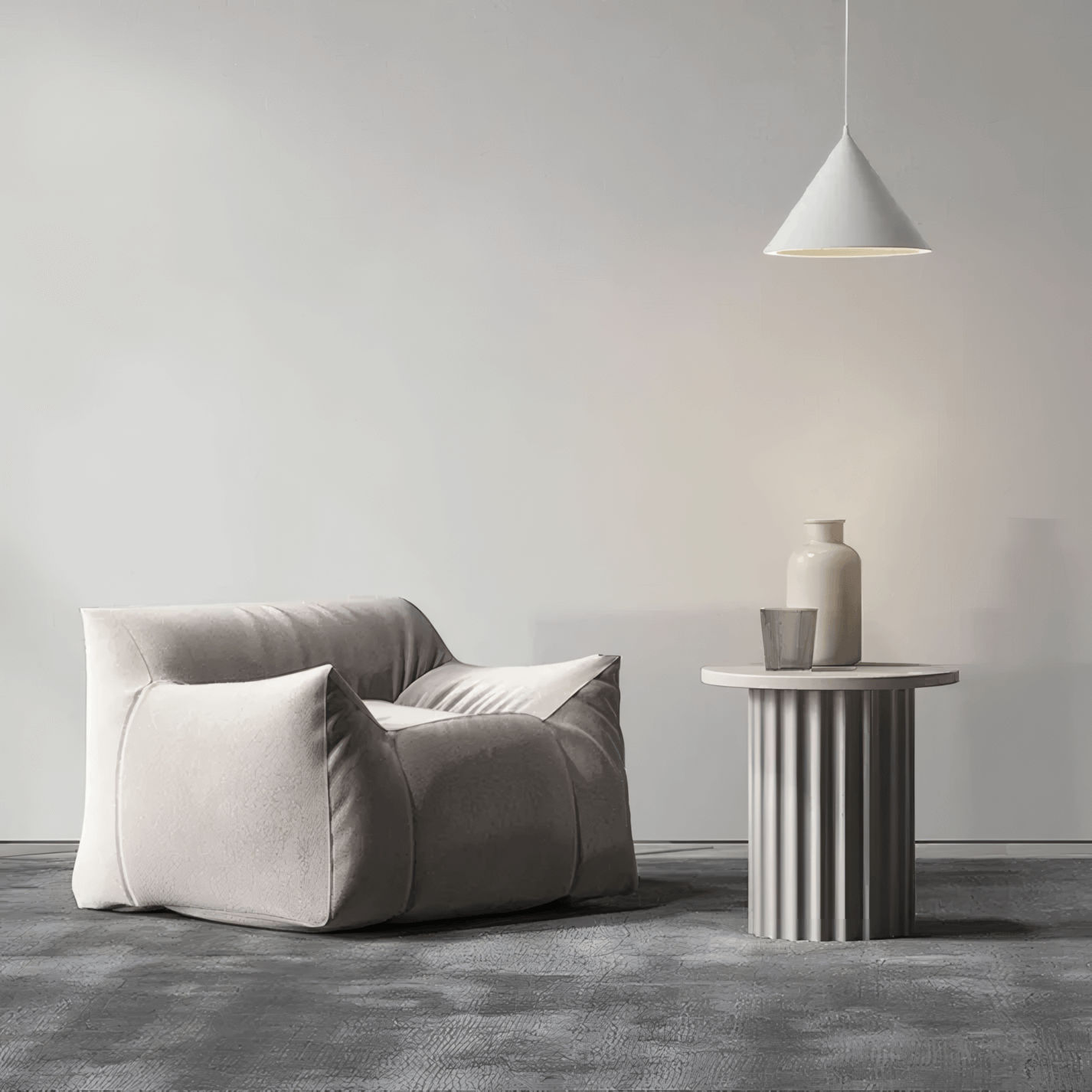 Morandi White Pendant Light  Funnel Living Room