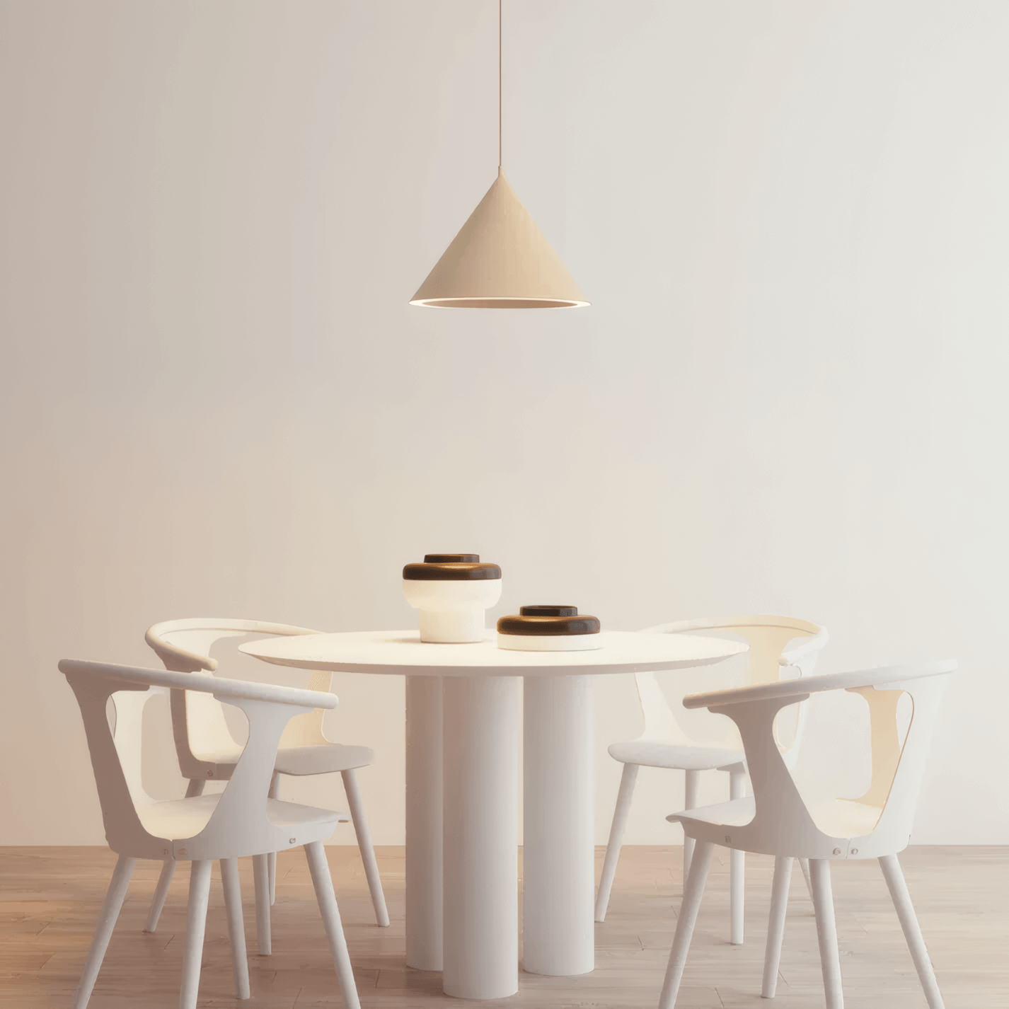 Morandi Yellow Pendant Light  Funnel Dining Room