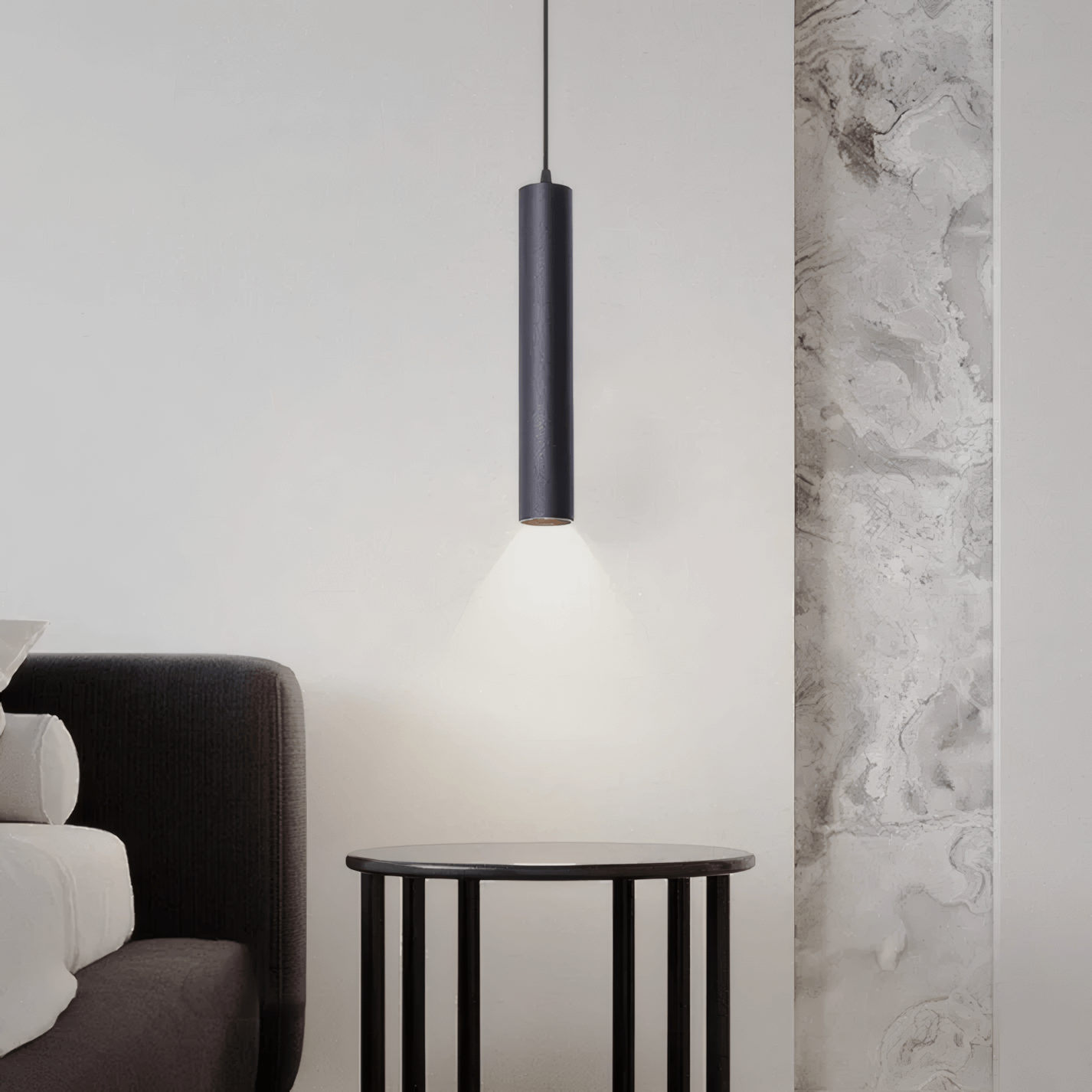 Modern Black LED Pendant Light for Bedroom