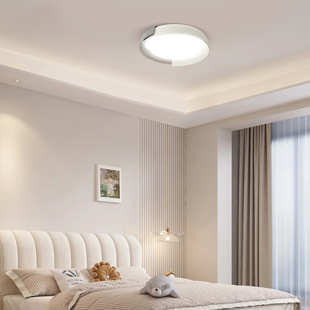 Modern Round Flush Mount Ceiling Light – Metal