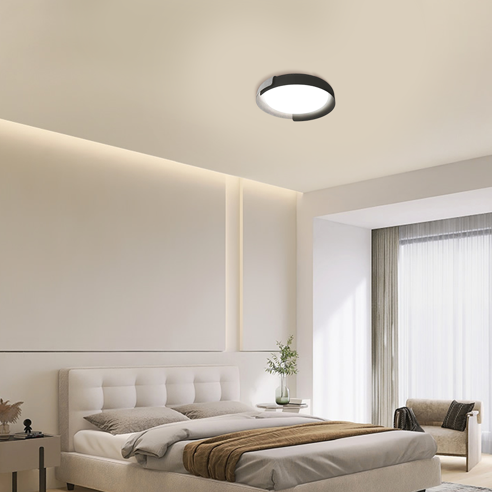Modern Round Flush Mount Ceiling Light – Metal